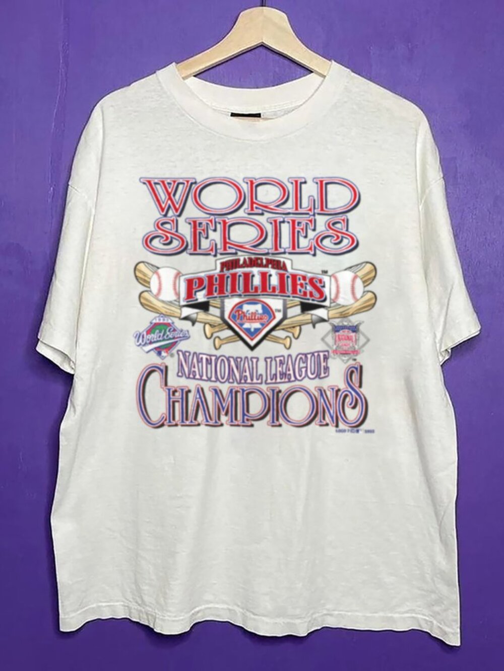 Vintage 1993 Philadelphia Phillies Baseball Shirt, MLB Phillies World Series Tee